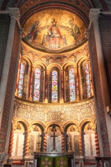 The highly decorated apse