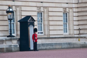 On guard in front of the Palace