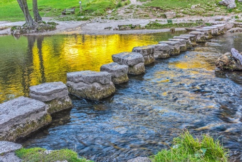 Stepping stones across the River Dove