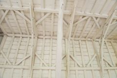 The whitewashed timber roof