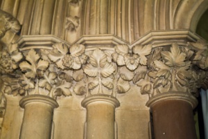 Stiffleaf style carved capitals