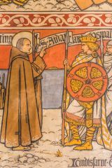 Mural of St Aidan greeting St Oswald