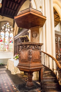 The richly carved pulpit, 1700