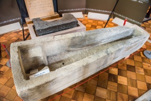 The medieval stone coffin