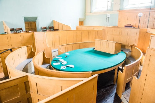 The restored Victorian courtroom in the Judge's Lodgings