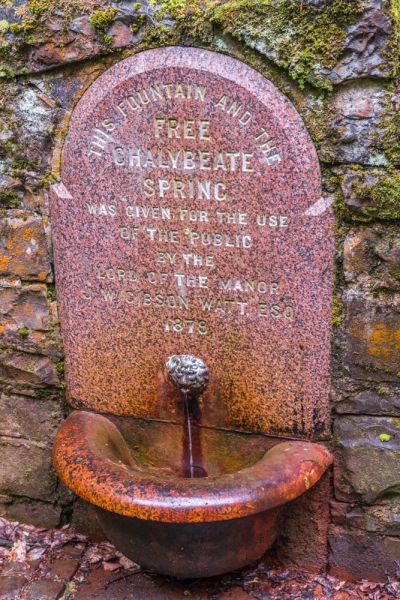 The chalybeate spring marble drinking fountain