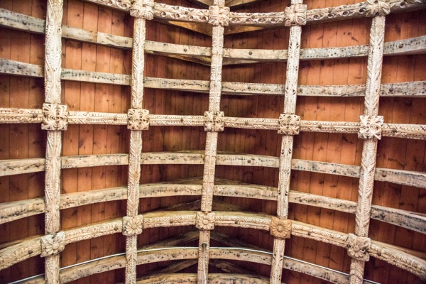 The beautifully preserved 15th century timber roof