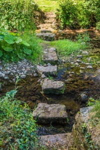 Stepping stones across Morland Beck