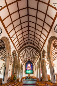 Looking up the rebuilt nave