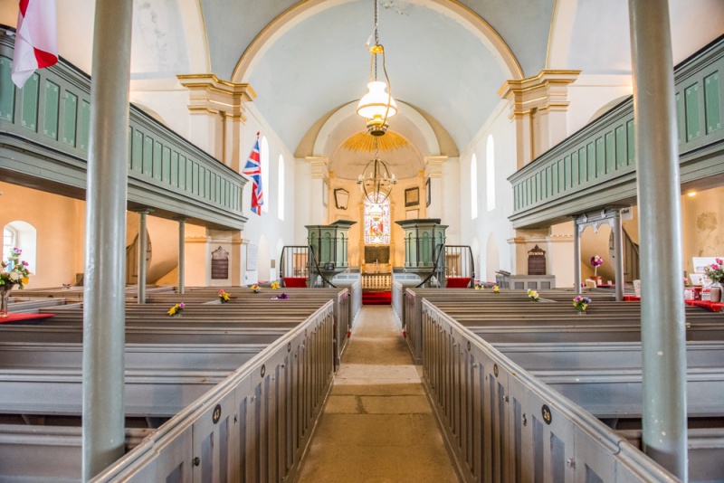 Looking east down the nave of St George's church
