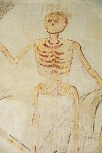 Father Time - wall painting of a skeleton