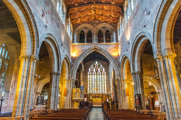 The interior of St Mary's Church, Shrewsbury