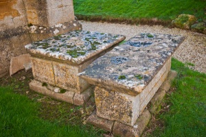 Chest tombs outside the chancel