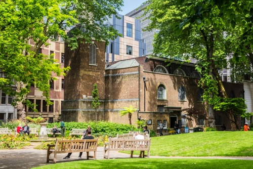 St Botolph's-without-Aldersgate from Postman's Park