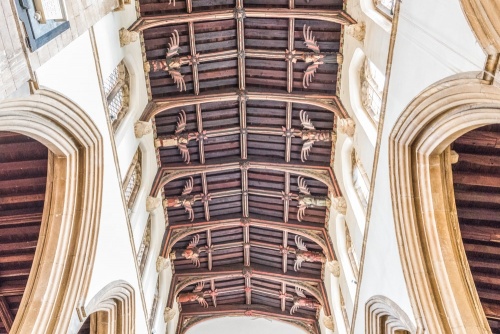 The magnificent angel roof in the nave, St John's Church, Stamford