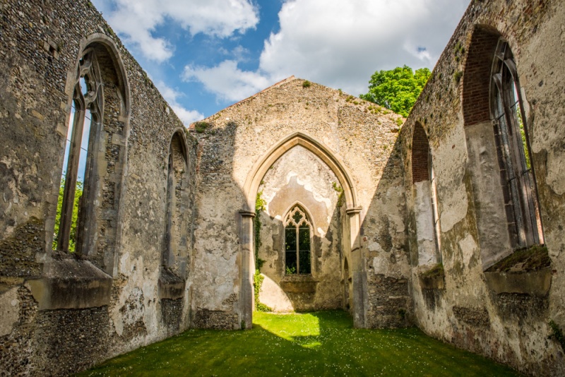 Inside the ruined church of St John, Stanton