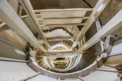 The spiral stair inside one of the Keep's corner towers