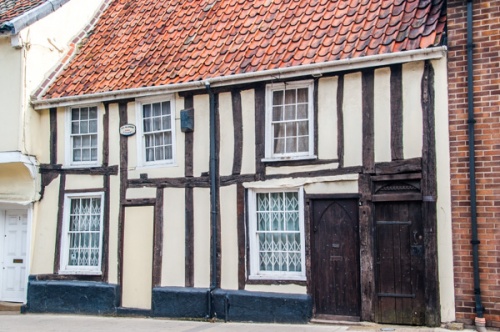 A picturesque timber-framed house in Thetford, Norfolk