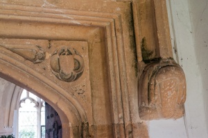 15th century north doorway and headstop
