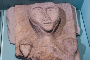 Saxon carving of a human head