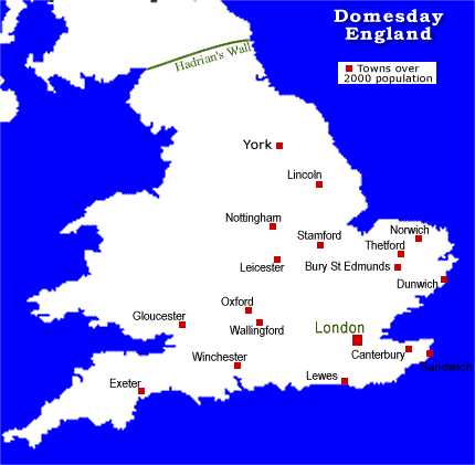 There were only 18 towns of over 2000 inhabitants in the Domesday England of There were only 18 towns of over 2000 inhabitants in the Domesday England of