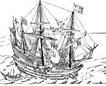 English ship in action against the Spanish Armada