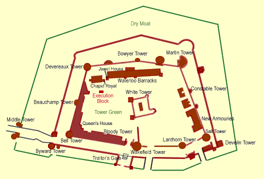 london map england. Tower of London Map