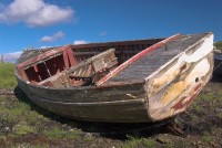 Stock photo of a fishing boat at Drynoch on the Isle of Skye, Scotland. Part of the Britain Express Travel and Heritage Picture Library, Scotland collection.