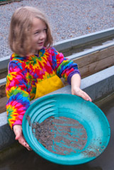 Panning for gold at Dolaucothi Gold Mine