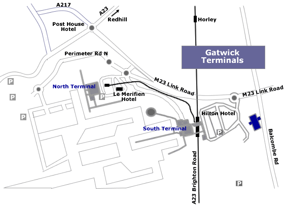 Gatwick airport map