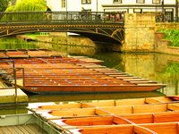 Punts on the River Cam at Cambridge