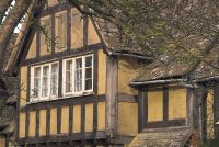 Detail of a half-timbered Elizabethan gable