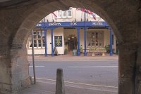 The view through the Market Hall to the Snooty Fox inn