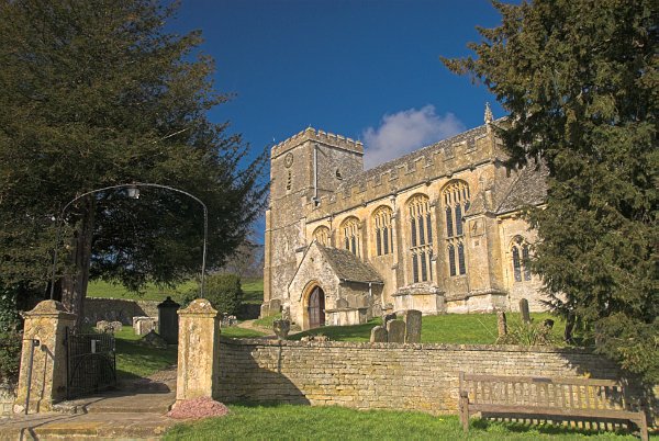 Chedworth parish church from the south east. Photo of St Andrew's Church, Chedworth, Gloucestershire.