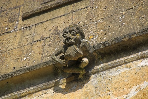 'Just stick out your tongue and say 'Aaah' ...   Photo of St Andrew's Church, Chedworth, Gloucestershire.