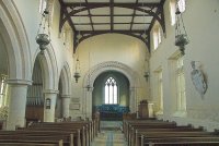 Looking up the nave to the Norman chancel arch