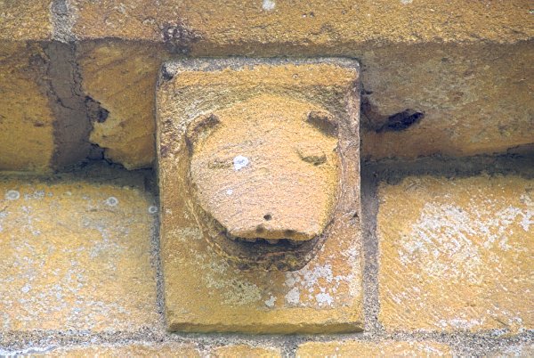 An animal head, perhaps a dog? Photo of St Mary's Church, Temple Guiting, Gloucestershire. Part of the Britain Express Historic Picture Library.