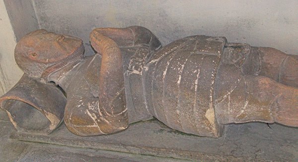 Effigy of a 16th century nobleman of the Gastrell family, north ambulatory. Photo of St Mary the Virgin, Tetbury, Gloucestershire. Part of the Britain Express Historic Picture Library.