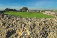 Looking across the castle courtyard