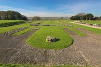 The foundations of a rounded chapel at the easten end of the old cathedral
