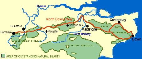 north downs way map North Downs Way National Trail