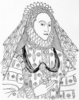 Queen Elizabeth, from the painting attributed to Marcus Gheeraedts in the National Portrait Gallery