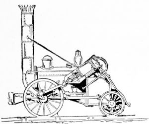 Stephenson's locomotive, the 'Rocket'