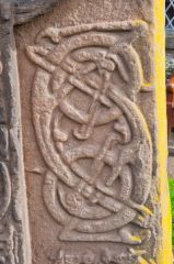 Churchyard cross-slab carving detail