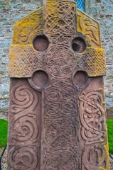 Churchyard cross-slab, cross face with interlace designs