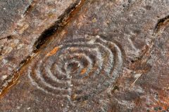 Achnabreck Cup and Ring Marks, Concentric rings closeup