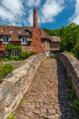 Crossing the packhorse bridge