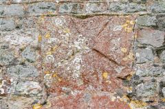 Carved cross, north nave exterior
