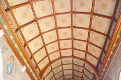 Asthall, St Nicholas Church, Chancel painted roof