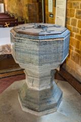 The Purbeck marble font